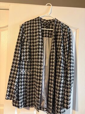 torrid Black and Grey Houndstooth Open Blazer